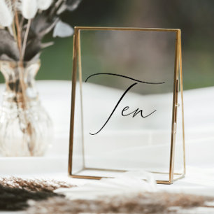 Vinilos Para Cristales Tabla de caligrafía minimalista Número de tabla di