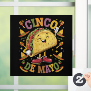 Vinilos Para Cristales Taco Bailarín Divertido Fiesta Cinco De Mayo