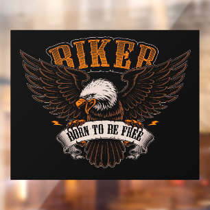 Vinilos Para Cristales Taller de motocicletas Biker Eagle Born To Be Free