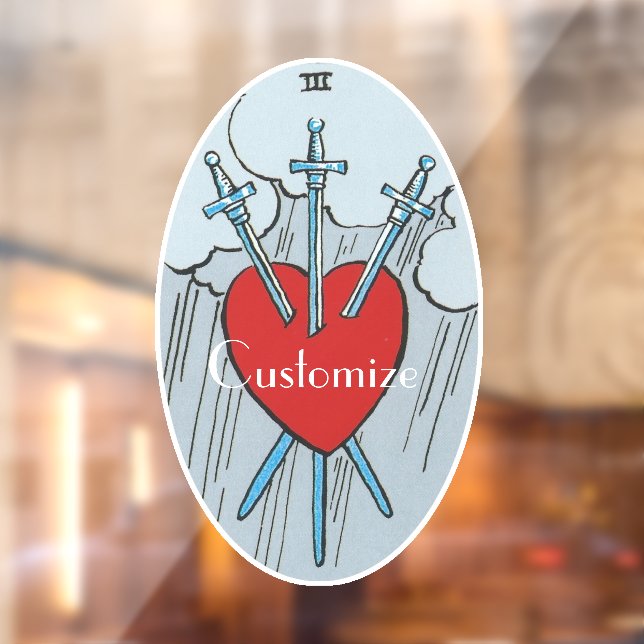 Vinilos Para Cristales Tarjeta Tarot 3 Espadas Thunder_Cove  (Hoja 2)