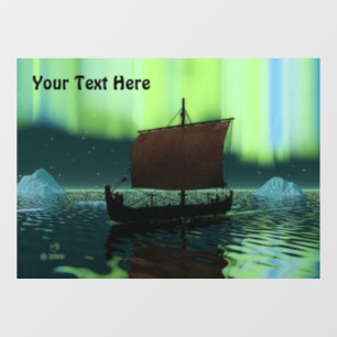 Vinilos Para Cristales Tarjeta Viking Ship And Northern Lights