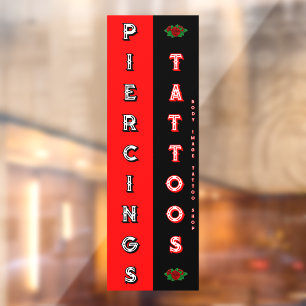 Vinilos Para Cristales Tatuaje de tienda totalmente personalizable Pierci