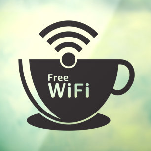 Vinilos Para Cristales Taza de café Wi-Fi gratis Tienda de donas de café