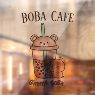 Vinilos Para Cristales Té Boba , Té de leche de burbuja
