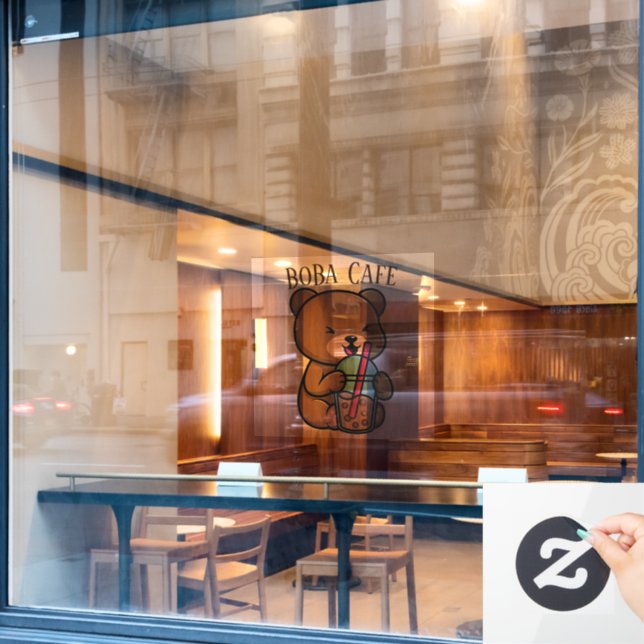 Vinilos Para Cristales Té Boba , Té de leche de burbuja (Ventana de cafetería)