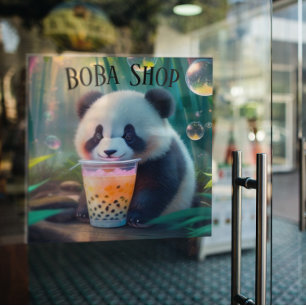 Vinilos Para Cristales Té de burbuja de café con café, té de boba