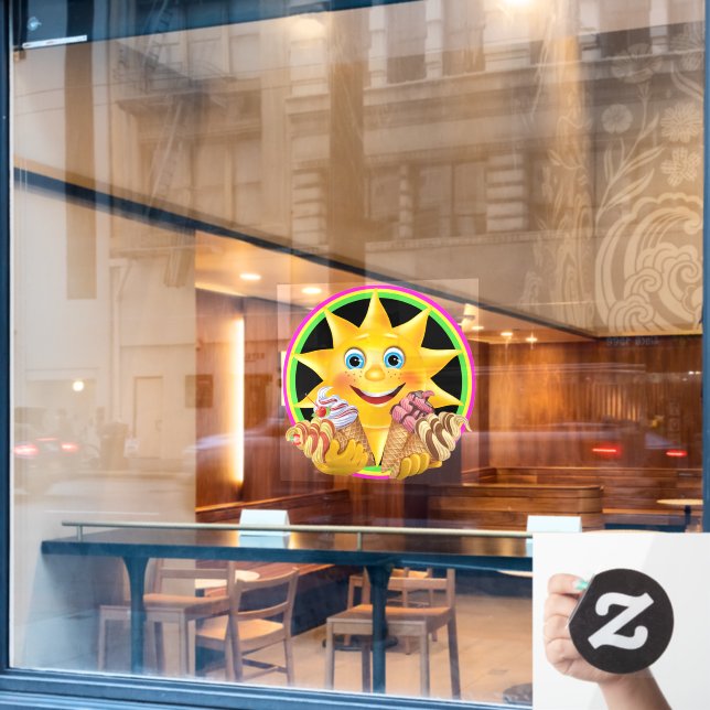 Vinilos Para Cristales Tema de Helado - ¡Mmm Qué Rico! (Ventana de cafetería)