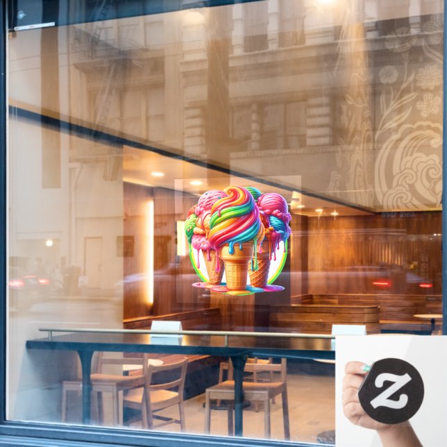 Vinilos Para Cristales Tema del Crema de Hielo - ¡Qué delicioso! (Ventana de cafetería)