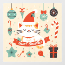 Temporada de Navidades Cute Cat Enjoy