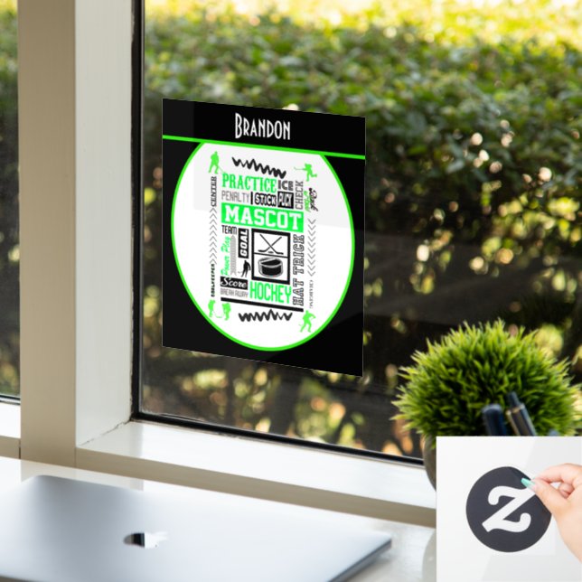 Vinilos Para Cristales Terminología de hockey masculino personalizada Neo (Oficina)