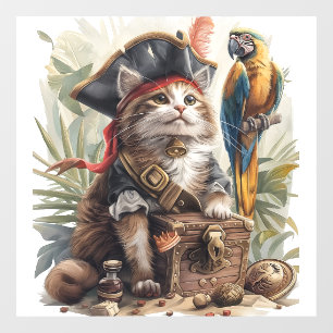 Vinilos Para Cristales Tesoro de Gato Pirata