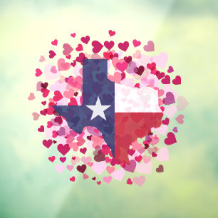 Vinilos Para Cristales Texas en un campo cardíaco - El día de San Valentí