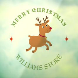 Vinilos Para Cristales texto de feliz navidad reno blanco