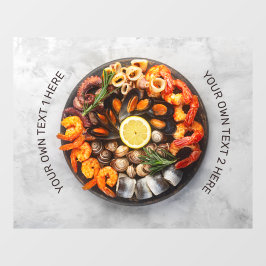 Vinilos Para Cristales Texto personalizado Plata de mariscos