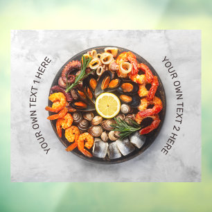 Vinilos Para Cristales Texto personalizado Plata de mariscos