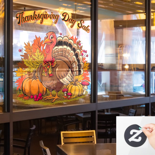 Vinilos Para Cristales Thanksgiving Day Sale Fall Harvest Graphic  (ventana del restaurante)