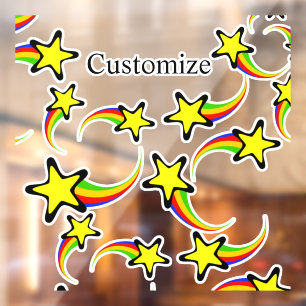 Vinilos Para Cristales Thunder_Cove, estrellas de tiro arcoiris