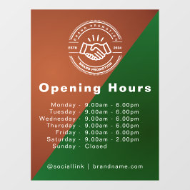 Vinilos Para Cristales Tiempos abiertos | Horas de apertura del logotipo