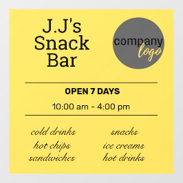 VINILOS PARA CRISTALES TIENDA DE COMIDA AMARILLA MINORISTA CAFETERÍA BAR 