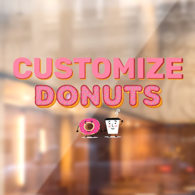 Vinilos Para Cristales Tienda de donut personalizar rocia donut y café (Hoja 2)