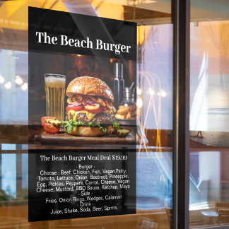 Vinilos Para Cristales Tienda de hamburguesas Comida rápida Restaurante B