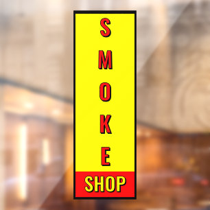 Vinilos Para Cristales Tienda de Humo Rojo Amarillo Negro Anuncio 