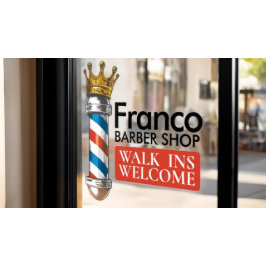 Vinilos Para Cristales Tienda de peinados para hombres Rey Corona Barber 