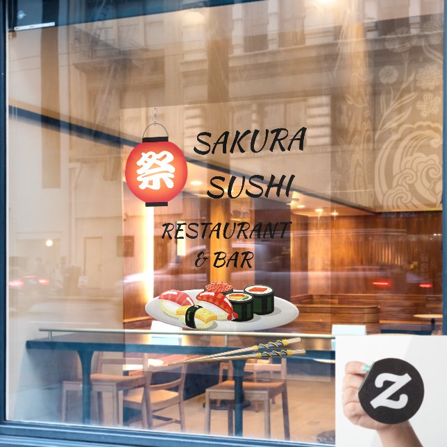 Vinilos Para Cristales Tienda de personalizares de Sushi Bar Japonés (Ventana de cafetería)