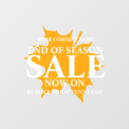 Vinilos Para Cristales Tienda minorista de finales de temporada hoja de o