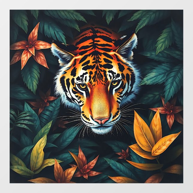 Vinilos Para Cristales “Tiger of Mine” – Colourful Tiger Portrait (Hoja)