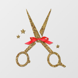 Vinilos Para Cristales Tijeras de purpurina dorado - Estilista de peluque