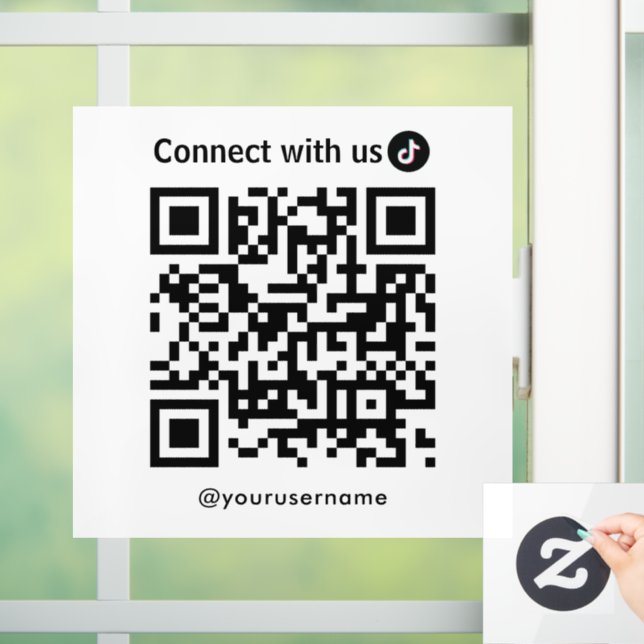 Vinilos Para Cristales Tiktok Conectarse Con El Código Qr De Los Ee.Uu. B (Hogar)