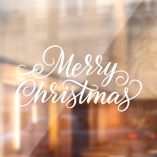 Vinilos Para Cristales Tipografía blanca Feliz Navidad (Hoja 2)