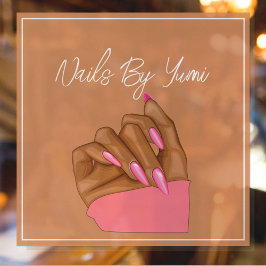 Vinilos Para Cristales Tipografía de Manicurista Artista de Uñas Elegante