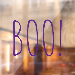 Vinilos Para Cristales Tipografía espeluznante de boo morado divertido li