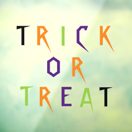 Vinilos Para Cristales Tipografía espeluznante de truco o vírgenes Decora