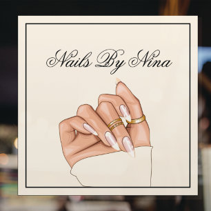 Vinilos Para Cristales Tipografía moderna para salón de uñas Marketing pa