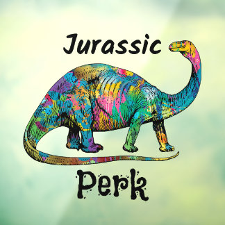 Vinilos Para Cristales Tipografía Negra de Dinosaurio Colorido Jurásico