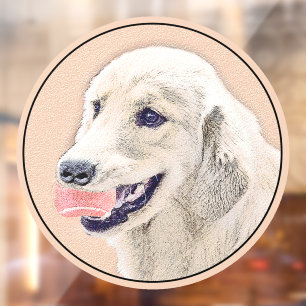 Vinilos Para Cristales Tirador de oro con arte de perro pintado de bolas 