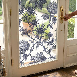 Vinilos Para Cristales Toile Botánico | Hortensia y Holco Marino