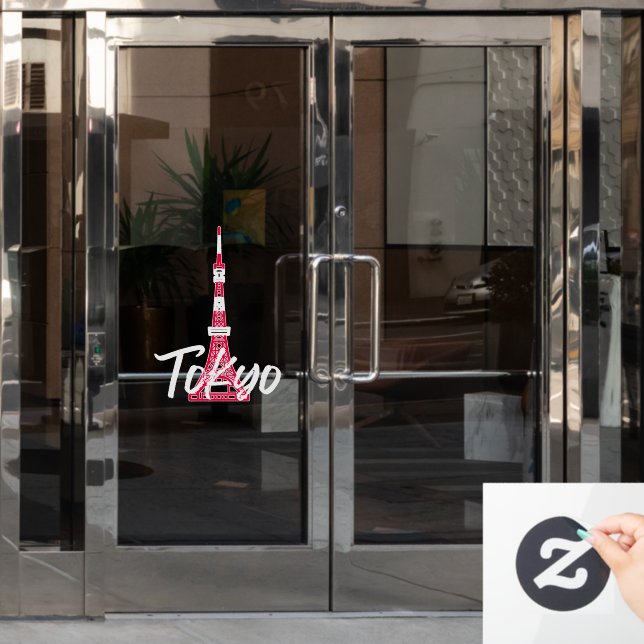 Vinilos Para Cristales Tokyo Tower Sketch de Minato, Tokio, Japón (Puerta de oficina)