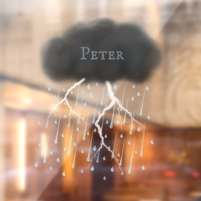 Vinilos Para Cristales Tormenta troncal personalizada en la nube de lluvi (Hoja 2)