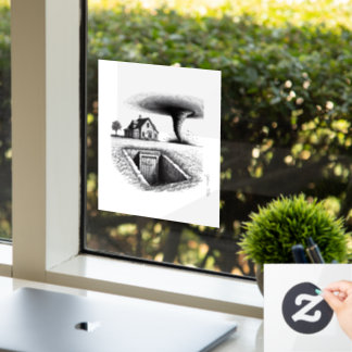 Vinilos Para Cristales Tornado House Cellar con Cruz