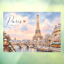 Torre Eiffel Invierno Navidad Río Sena en la nieve