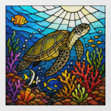 Tortuga marina tropical arte en vidrio soplado