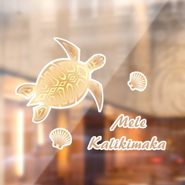 Vinilos Para Cristales Tortugas doradas Mele Kalikimaka  (Hoja 2)