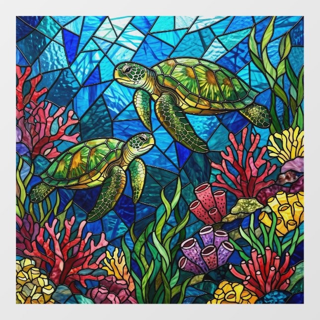 Vinilos Para Cristales Tortugas marinas (Hoja)