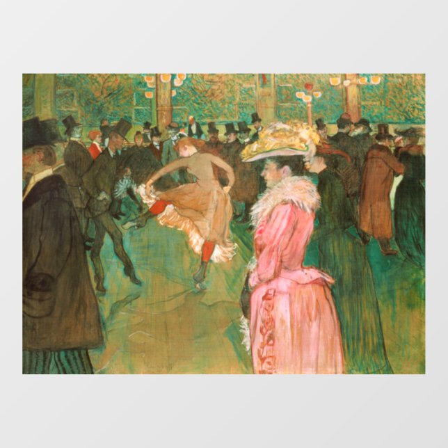 Vinilos Para Cristales Toulouse-Lautrec - En el Rouge, la danza (Hoja)
