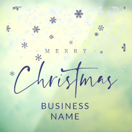 Vinilos Para Cristales Traditional Minimalist Navy Snowflakes 