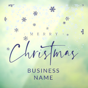 Vinilos Para Cristales Traditional Minimalist Navy Snowflakes
